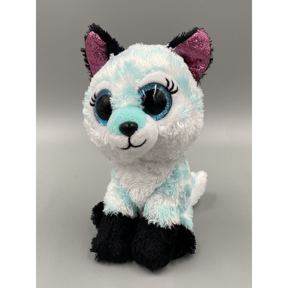 Ty‎ Beanie Baby Beanie Boos Atlas The Teal Fox 6.5” Plush Glitter Eyes 2022